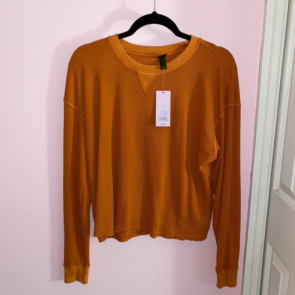 orange waffle long sleeve
